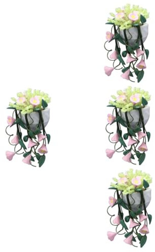 TOYANDONA 4pcs Realistic Fake Miniature Plant for Dollhouse Hanging Plant Accessories for Miniatures