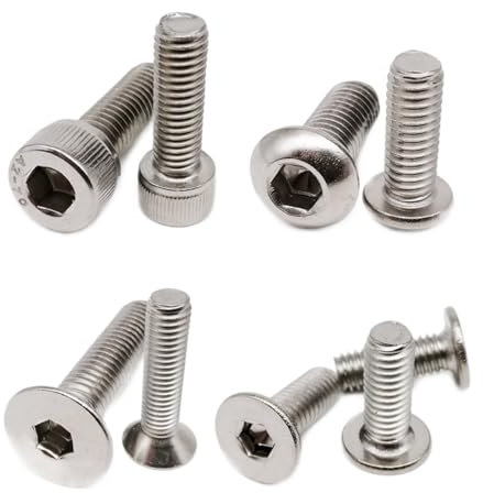 Muttern und Schrauben 1140 Stück M2 M3 M4 M5 304 Edelstahl-Inbus-Innensechskant-Knopf, Innensechskant, flacher, dünner Kopf, Schraube, Bolzen, Mutter, Unterlegscheibe, Schraubenschlüssel-Set, Box-Kit.