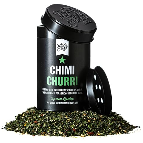 Chimichurri Dry Rub - Especias, Condimento BBQ, Chimichurri Secco, Spezie Argentino per Bistecca, verduras, Carne, Pesca, Pollo e Brisket per Fumature e barbacoa - sin gluten - 100g