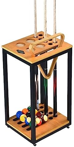 ANIIC Pool-Queue-Halter Pool-Queue-Racks, Freistehender Ständer Aus Massivem Holz, Bietet Platz Für Bis Zu 8 Queues, Snooker-Queue-Rack Billard Queue Halterung