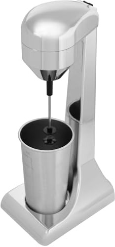 100W Milchshaker Mixer 22000 U/min Elektrischer Standmixer 2 Gänge 500ml Tassenkapazität Getränkemixer für die Zubereitung von Milchtee Milchshakes Kaffee (Silber)
