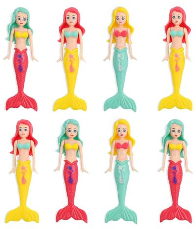 KINHARD Poolspielzeug Tauchspielzeug, 8 Stück Bade Strandspielzeug, Spielzeug Pool Tauchspielzeug zum Spielen im Schwimmbad Strand