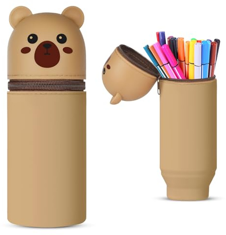 Vicloon Silikon Federmäppchen, Federtasche aus Weichem Silikon Federmappe, Teleskopisch Mäppchen Tiere Stifthalter, Pencil Case Schlampermäppchen Mädchen Junge Stiftemappe Wasserdichtes Silikontasche