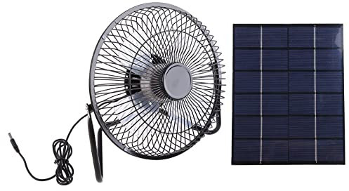 Ventilador de panel solar de 5,2 W, USB, 8 pulgadas, ventilador de refrigeración para exteriores, ventilador de panel solar, mini ventilador solar para campamento de viaje