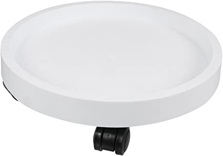 HIAKDOFT Base per Vaso di Fiori Sottovasi su Ruote Carrelli con Ruote per Carichi Pesanti per Piante Rotondo Vaso da Fiori All'aperto Cerchio Rulli in Piedi Pp Bianca