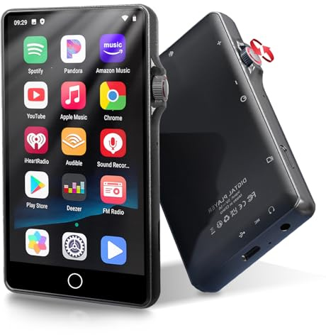 80GB MP3 Player Spotify,Mp3 Player Bluetooth und WLAN, Android MP3-Player mit Spotify, Pandora, Amazon Musik,Deezer, Audible Kompatibel, 4.02 Zoll Touchscreen MP3 Player Kinder mit Lautsprecher