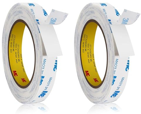 SANTUO 3M PE Foam Doppelseitiges Klebeband, 2 Rollen 1cm x 3m Extra Stark Doppelseitiges Schaumstoff Klebeband Wasserdichtes Starkes Klebeband Schaumstoffband Streifen für Outdoor Wand Spiegel DIY