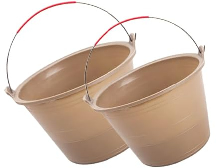 SHINEOFI 2Pcs Cement Mixing Bucket Heavy Duty Construction Container with Handles for Builders Versatile Storage for Mortar and Cement
