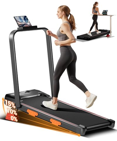 UMAY Tapis Roulant Salvaspazio con Inclinazione 15%, Tapis Roulant Elettrico 10KM/H con 2.5HP Motore Silenzioso, Treadmill for home
