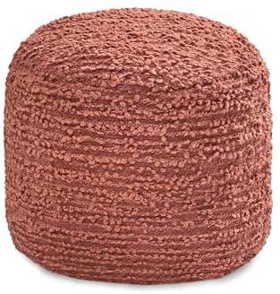 Anji Mountain Pouf Ottoman Foot Rest, Handmade Ottoman Pouf, Comfortable Foot Stool, Decorative Floor Seating for Living Room Decor, Bedroom & Home Décor Accent - Terracotta