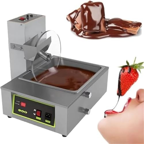 Commercial Chocolate Melting and Tempering Machine with Adjustable Speed and Auto Dispenser for Hot Chocolate and Fountain Applications