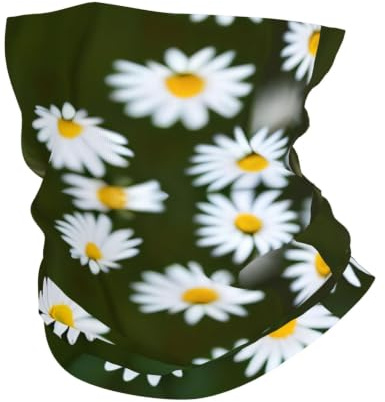 Vild vit krysantemum blomma tryck pannband hals damask huvudsjal huvudbonader
