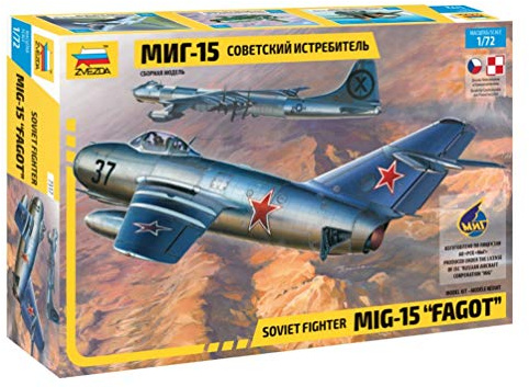ZVEZDA 500787317-1:72 MIG-15 Fagot - Plastikbausatz - Modellbausatz - Zusammenbauen - Bausatz - für Einsteiger - detailliert, Silber