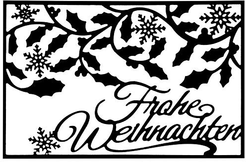 Ideen mit Herz Stanzschablone, Frohe Weihnachten, 9,4cm x 14,4cm, passend für gängige Stanzmaschinen | Schablone zum Gestalten von Grußkarten, Einlegern | Weihnachten, Advent