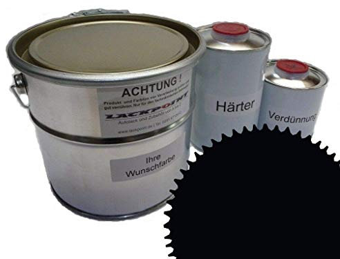 Lackpoint 1 Litre Set 2K Peinture Voiture Ral 9005 Noir Profond Brillant Aucun Vernis Transparent