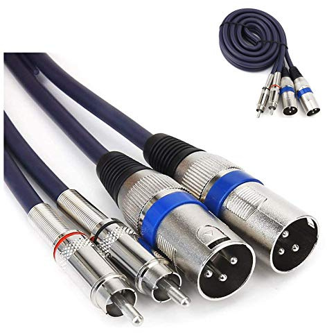 HTRUIYATY 2×XLR Männlich Kable auf 2×Cinch Kabel RCA kable, HiFi Stereo Audio Verbindung XLR Patchkabel Mikrofon Leistungsverstärker 3 Meter