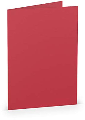 PAPERADO 100 Faltkarten DIN A6 - Rot gerippt - 10,5 x 14,8 cm - 220 g/m² - Doppelkarte Klappkarte Einladungskarte