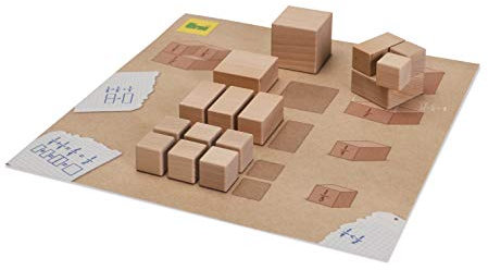 Erzi 42042 Lernspiel Teile vom Ganzen aus Holz, Schule, Volumen vergleichen und verstehen