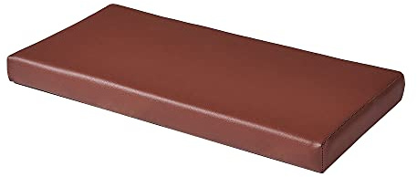 SAMTY Waterproof Faux PU Leather Piano Bench Cushions with Ties for Kids Wooden Shoe Stool Pad 28X 12 inch, Brown