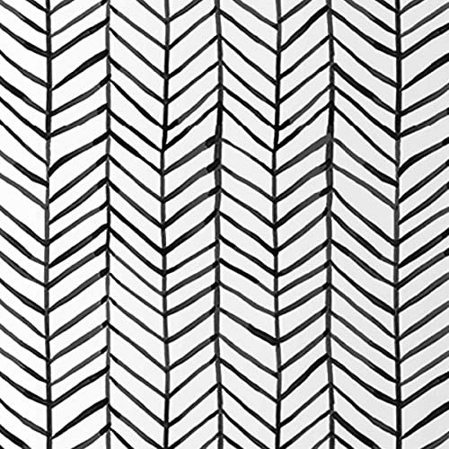 MulYeeh Papier peint autocollant à chevrons noir et blanc 45 x 60 cm