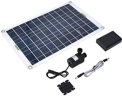 Pompa Dell'acqua Solare Gaeirt per Laghetti e Fontane, Pompa Ecologica per Giardino, Pompa Solare 12V, Pompa per Fontane, Verde, Plastica