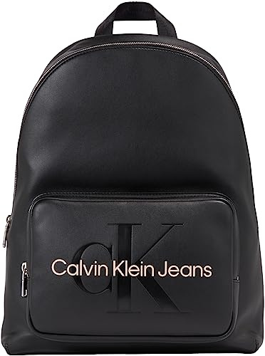 Calvin Klein Damen Rucksack Sculpted Campus Mono Klein, Schwarz (Black With Rose), Onesize