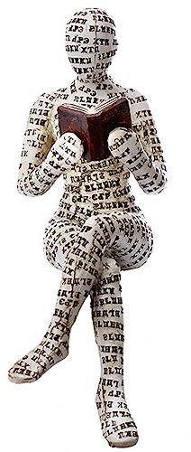 PIGPIGFLY Lesende Frau Skulptur,Regal Deko,Deko Figuren,Bücherwurm-Skulptur,Dekofiguren Wohnzimmer,Kantenhocker Figuren,Modern Abstract Kunst Skulpturen Deko, Bürodekorationen