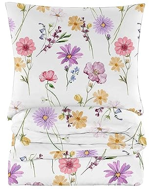 Cotton Market Ropa de cama de 200 x 200 cm – Ropa de cama de microfibra de algodón – Juego de ropa de cama de 2 piezas – funda nórdica de 200 x 200 cm y 2 fundas de almohada de 70 x 80 cm – Blanco y