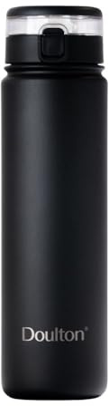 Doulton Botella De Agua Taste 2 Con Cartucho De Reducción De Filtro | Negro | Acero inoxidable aislado | 500 ml de capacidad | Reduce los contaminantes | Mejora el sabor| Botella de agua filtrada | Acero inoxidable isotérmico, capacidad de 580 ml, reduce contaminantes, mejora el sabor y el olor, botella de agua filtrada