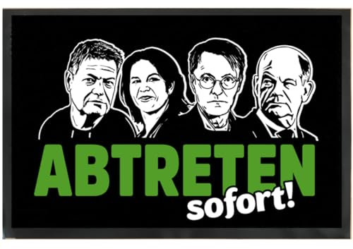 Sammys Shirt Store Abtreten Sofort-Diese Regierung Fußmatte Fußabtreter Türvorleger 50x35 cm rutschfest auffallend Versager Ampel muss Weg