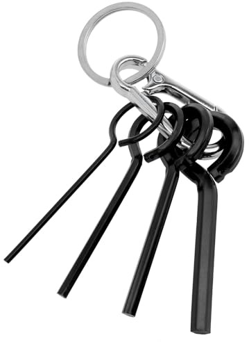 VAKTOK Hex Dogging Key Dogging Key Hex Wrench For Push Rod Emergency Exit Device (5/64, 1/8, 5/32, 7/32,Bblack With 1PCS Key Chain) 1 Set