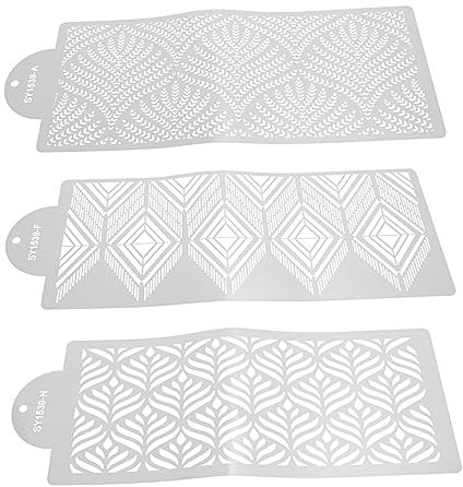 EXCEART 1 Satz 3st Druckform Puderzuckerschablone Stanzformen Aus Metall Vorlage Für Ein Zuckersieb Halloween-dekor Blumentortenschablone Diy-werkzeuge Seite Backpapier Plastik Kuchen