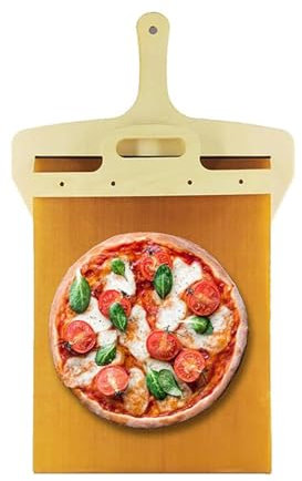 NCONCO Sliding Pizza Peel, 14.96 x 21.65 in Pizza Peel Shovel with Handle, Pizza Peel Transfers Pizza Ideally, Detachable Pizza Spatula Non-Stick Pizza Board for Indoor and Outdoor Ovens Pizza Paddle
