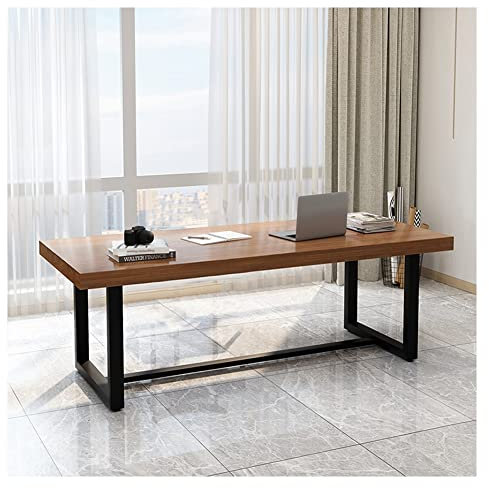 Computertisch Massivholz Schreibtisch und Computertisch mit Einer Länge von 120-220cm, Home Office Schreibtisch Konferenztisch Gaming-Tisch, mit stabilen Tischbeinen aus Metall (Einfarbig 160x70x75c