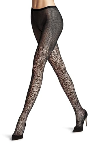 FALKE Damen Strumpfhose Siren W Ti transparent gemustert 1 Stück, Schwarz Black 3009, M