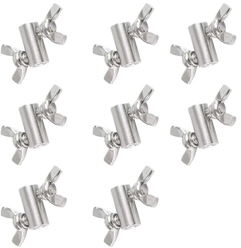 Drahtseilklemme, 5 mm, Schmetterlingsschnalle, Edelstahl, silberfarben, 8 Stück