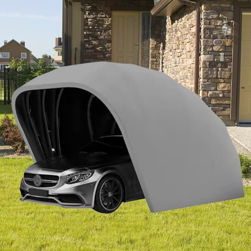 yjnhxns Carport aus Edelstahl, Mobile Faltgarage, einziehbare Automarkise, halbautomatischer, langlebiger Unterstand, Autohaus, Parkplatz, L 5,5 m * B 2,5 m * H 2,3 m