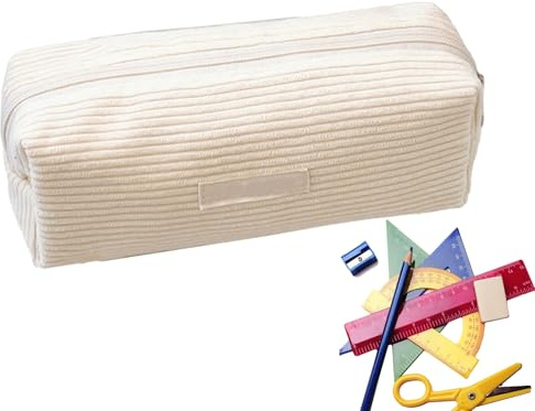 Xijobido Federmäppchen Cord | Aesthetic Mäppchen | Federmäppchen Klein | Cord-Stoff Federmäppchen | Federtasche Stiftemäppchen Mäppchen | Federmappe Aesthetic Pencil Case Ideal Für Schule Büro