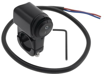 ECSiNG 1 Pz. Interruttore Faro Impermeabile Per Manubrio Moto In Lega DC 12V Fendinebbia Interruttore On/off Per Moto ATV Bici Elettrica Nero