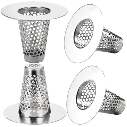 Tsudoku 4 Filtri di Scarico per Lavandino del Bagno per Foro di Scarico da 1,2-1,6 Pollici, Piccolo Coperchio di Scarico per Vasca da Bagno In Acciaio Inossidabile da 1 Pollice, Facile da Usare