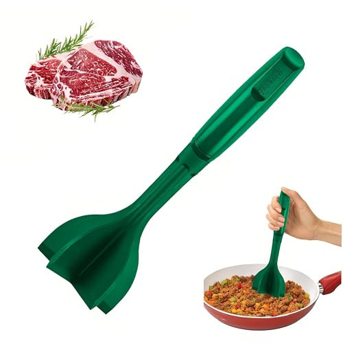 FAINCA Carne Macinata, Utensile per Tritacarne in Nylon, Multifunzione Ritatutto per Hamburger, Resistente al Calore Carne Macinata, Schiacciapatate per Carne Macinata (Verde)