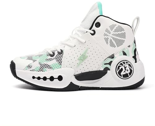 Hixingo Kinder Basketballschuhe Jungen Sportschuhe Mädchen Sneaker Turnschuhe Anti-Rutsch Laufschuhe Unisex Mid Cut Basketball Schuhe für Herren Jugendliche 31-41 EU