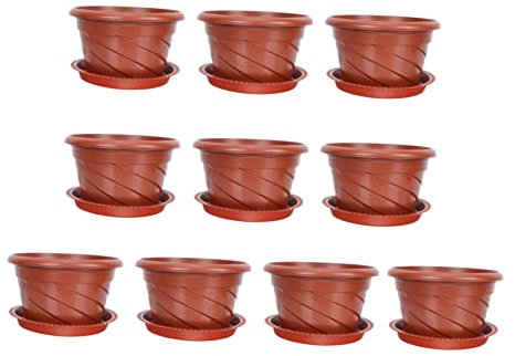 Yardwe 10ensembles Lot de Pots De Fleurs Verts Créatifs Plastique Contenants pour Plantes Décoratives pour Epipremnum Et Chlorophytum