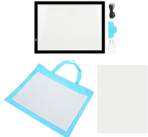 Outbit A3 Leuchttische Zeichentische, 470 x 345 mm, LED-Zeichentafel mit USB, dreistufige Einstellung, Smart Touch, geeignet für Diamantmalerei, Malerei, Tätowierung (EU 220 V)