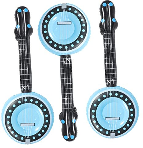 UPKOCH Aufblasbare Musikinstrumente Kinder PVC Party Requisiten 3 Stück Banjo 70cm Wiederverwendbar Leichte Spielzeuge Für Musikfans