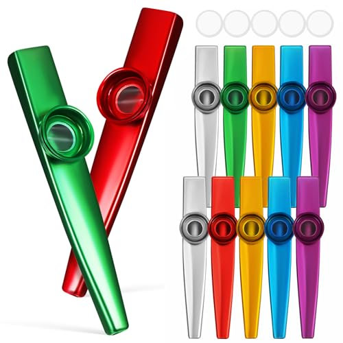 ibasenice 12stücke Metall-kazoo Für Erwachsene Anfänger Und Junge Mädchen Robuste Musikinstrumente Zum Gemeinsamen Spielen Leicht Zu Transportieren Und Einfach Zu Bedienen