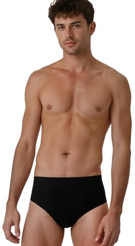 ALPIN LOACKER Boxer da Uomo, in Lana Merino, Biancheria Intima Sportiva, ad Asciugatura Rapida e Traspirante in Lana Merino, Slip Nero, M