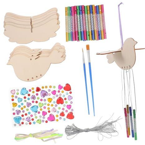 JOINPAYA 1satz Windspiel Set Für Junge Mädchen Bastelset Mit Vogel-thema Malen Und Gestalten Von Dekorativen Windspiel Anhängern Für Gartenpartys Und Feiertage