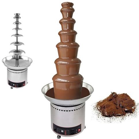 Chocolate Fountain Machine, Stainless Steel Electric Fondue with Temperature Control for Parties, Banquets, Birthdays