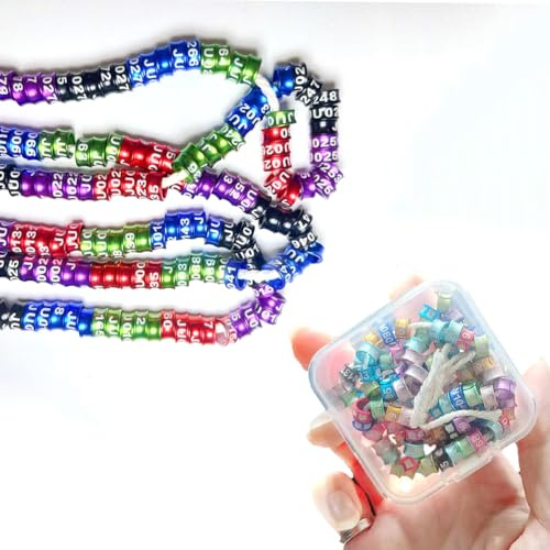 HJHLYJQBF Offene/geschlossene mehrfarbige Aluminiumringe Vogelbeine mit Taubenpapagei Hühner Liebe Vogel kleines Geflügel Öffnungsring (50 Stück) Mixed Color 3.0mm